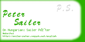 peter sailer business card